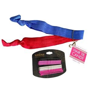 Mixed Lot Karina Bobby Pins Pink Purple Hair Tie Candy Dent Free Damage Free
